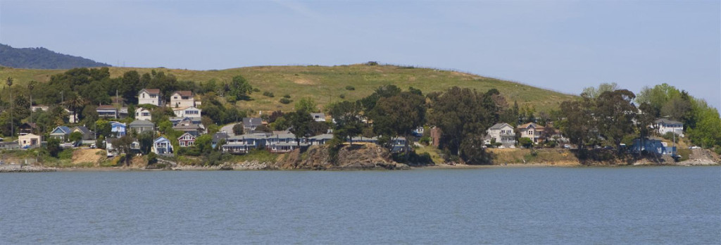 San Quentin Village, California, viewed from across San Francisco Bay